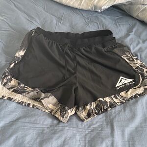 Nike Trail Athletic Shorts in Black and Gray